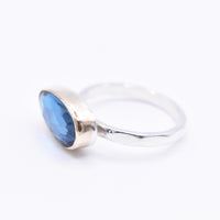 Blue Topaz Sterling Silver and Gold Ring