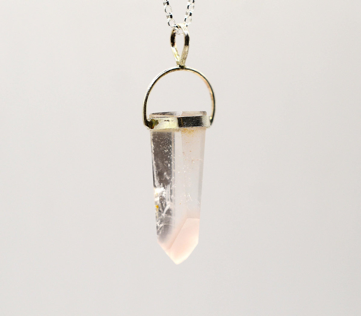 Lithium Phantom Quartz Silver Pendant
