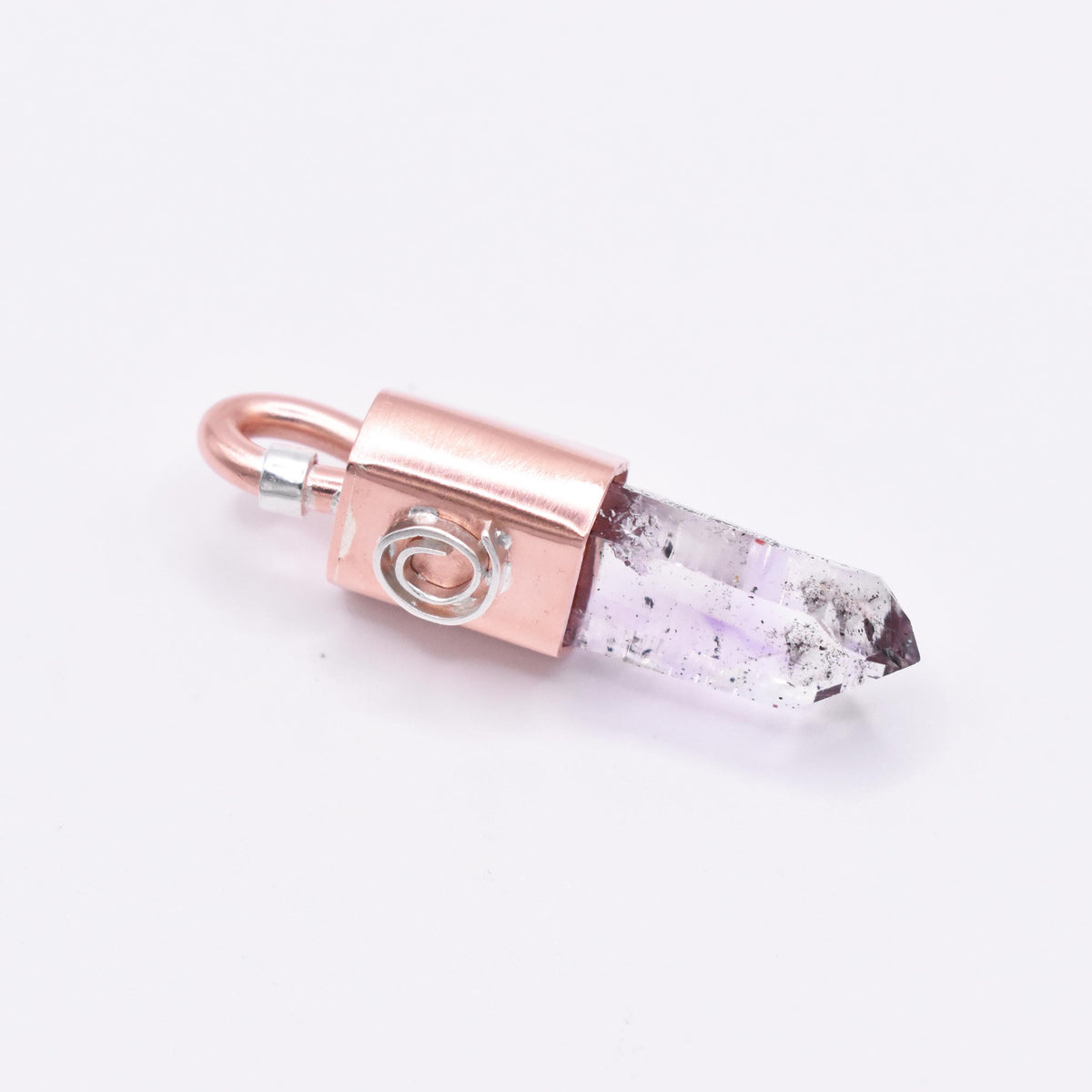 Handmade Brandberg Enhydro Copper and Silver Crystal Pendant