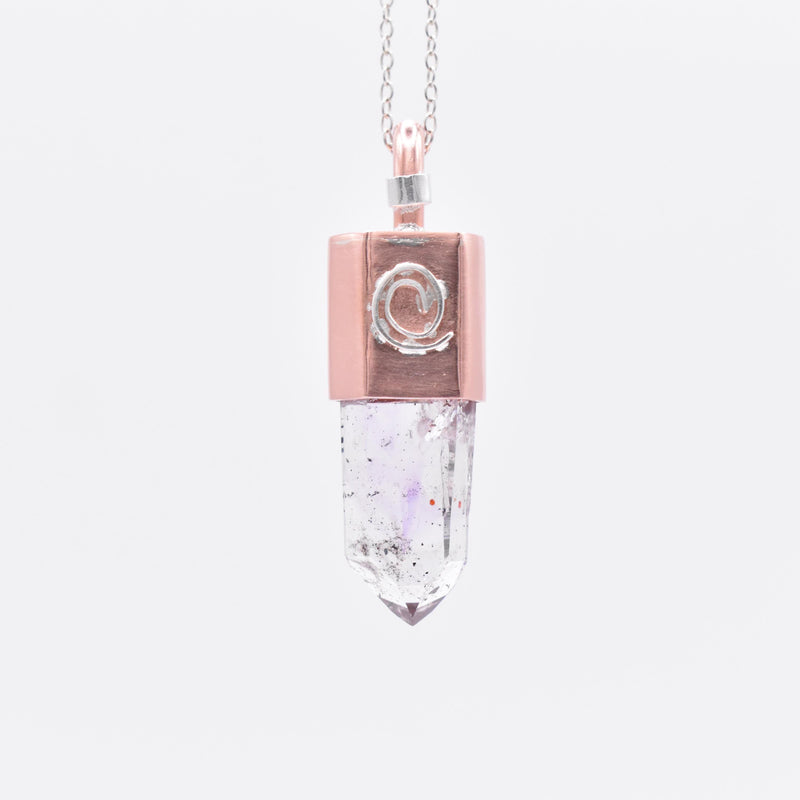 Handmade Brandberg Enhydro Copper and Silver Crystal Pendant