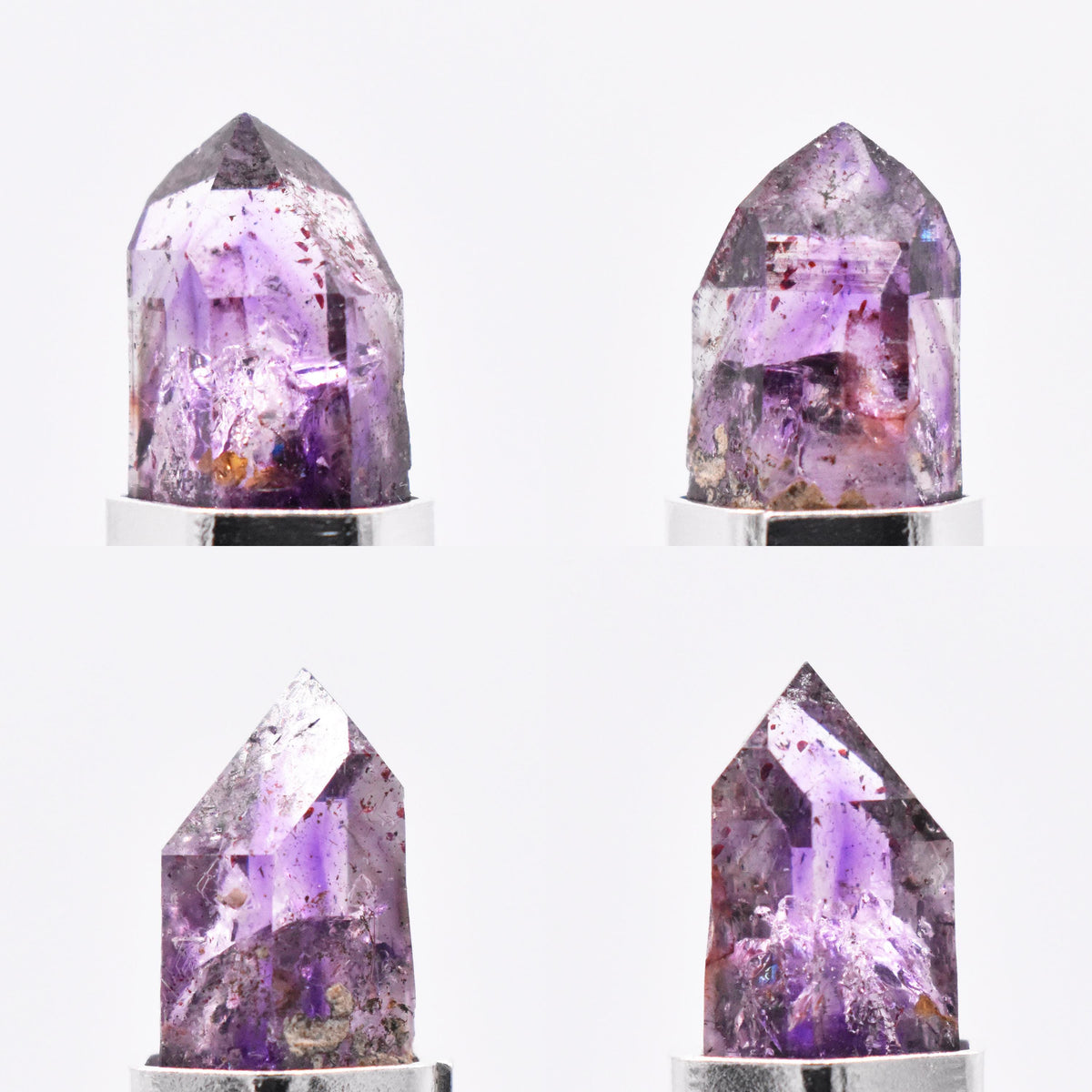 Handmade Brandberg Amethyst Phantom Harlequin & Pink Tourmaline Silver Pendant