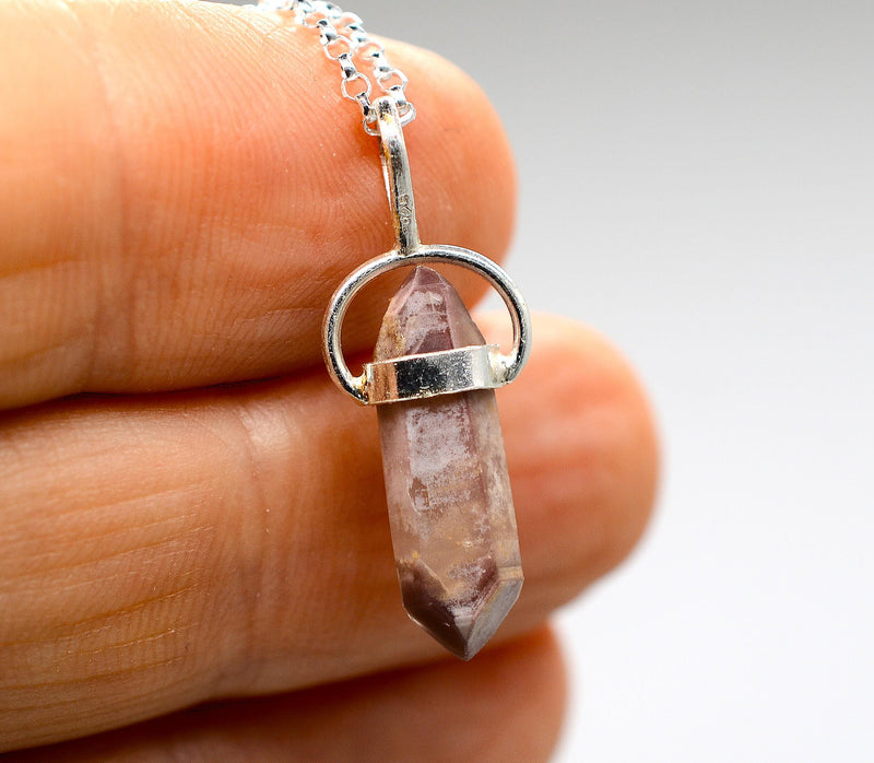 Lithium Phantom DT Quartz Silver Pendant