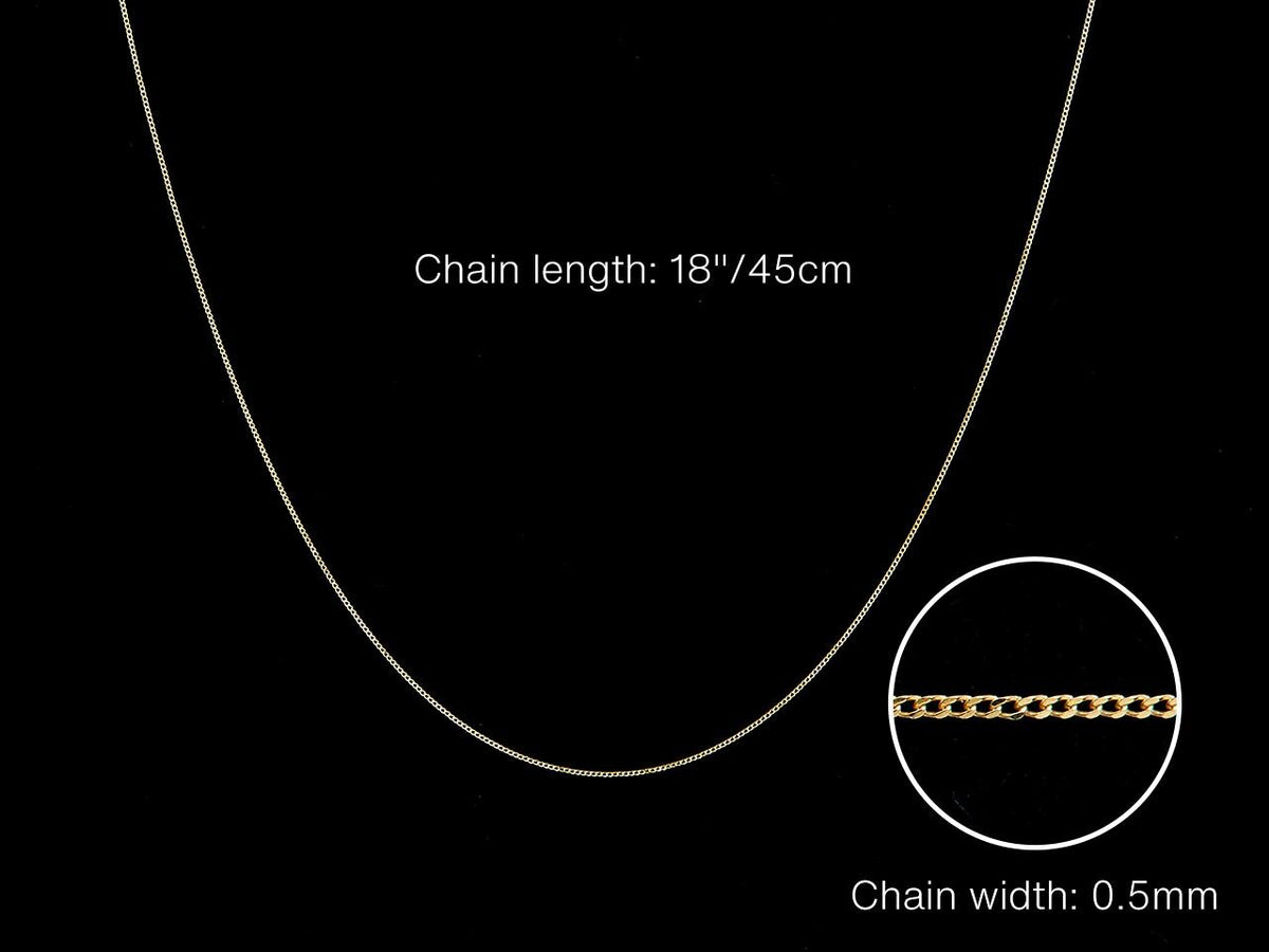 9ct Yellow Gold Diamond Cut Curb Chain