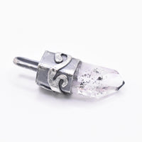 Brandberg Enhydro Quartz Crystal Silver Pendant