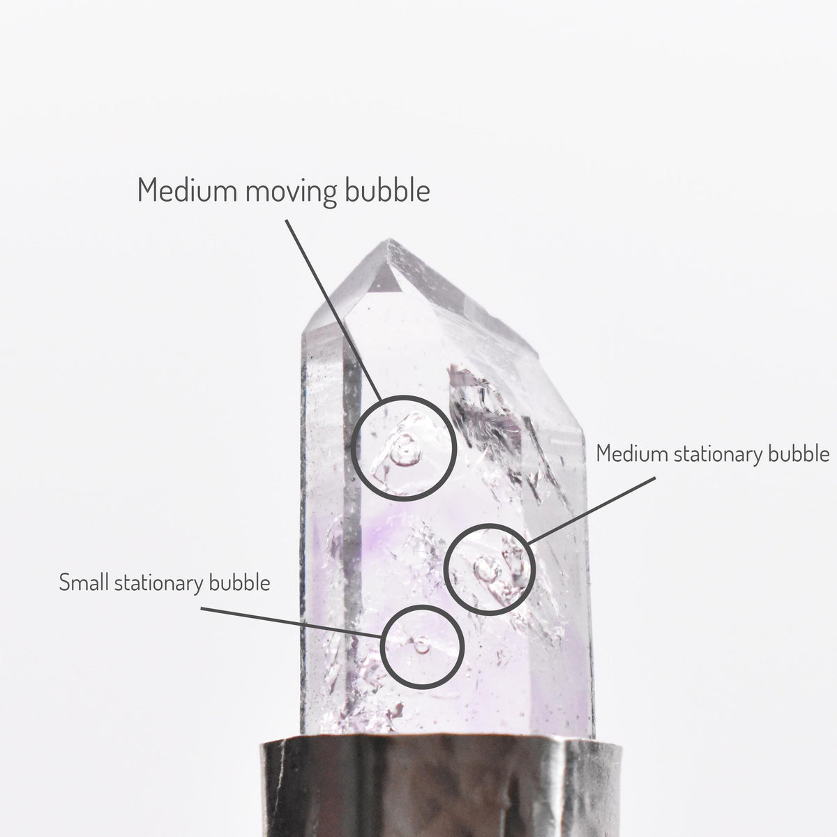 Handmade Brandberg Enhydro Quartz Hammered Sterling Silver Pendant