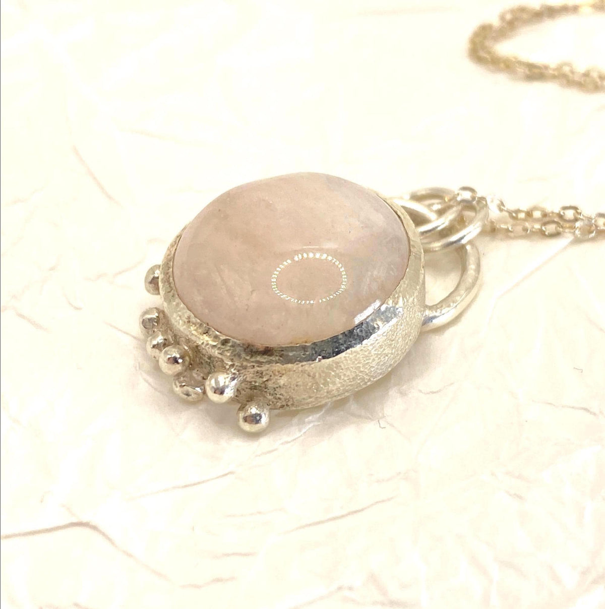 Morganite Silver Pendant