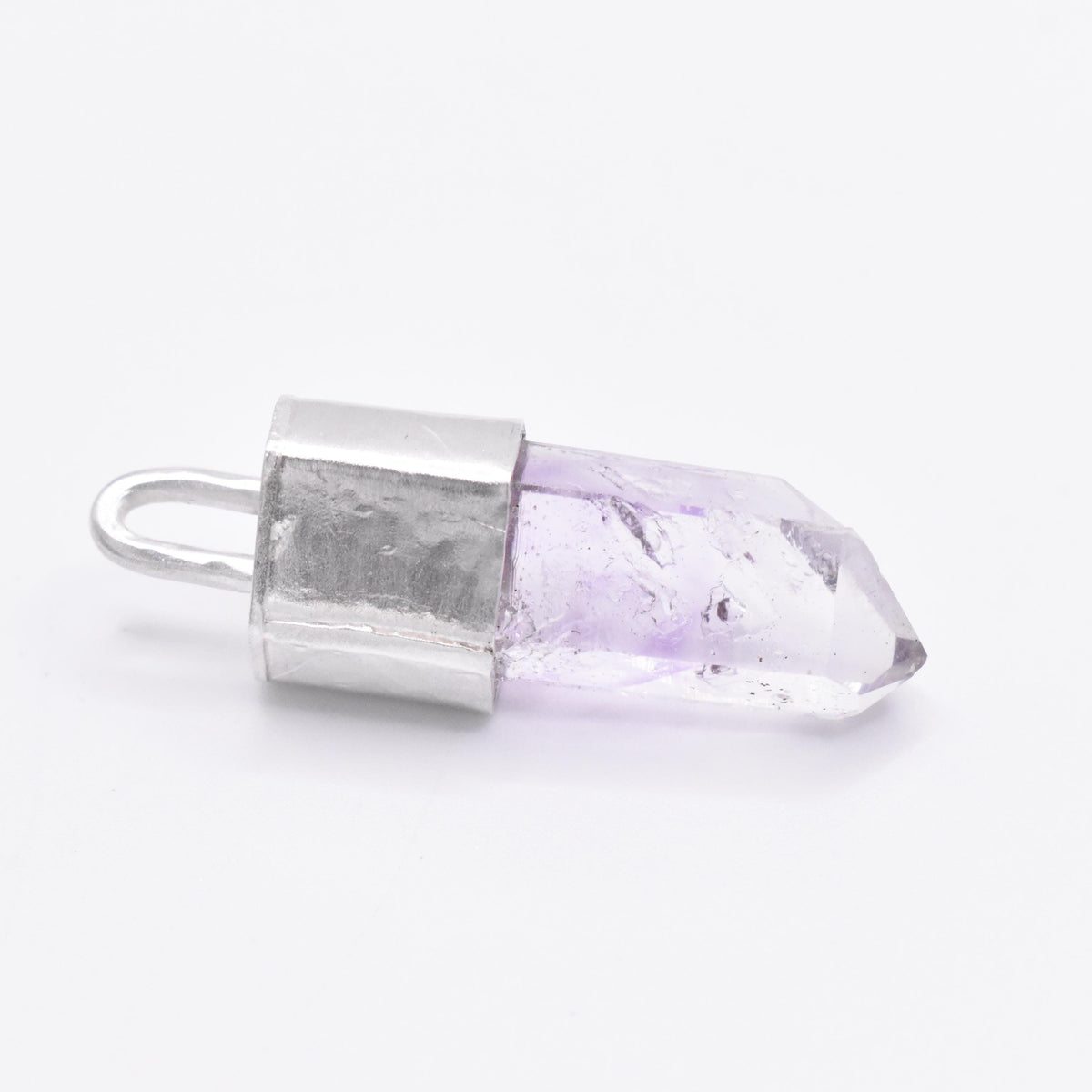 Handmade Brandberg Enhydro Quartz Silver Pendant