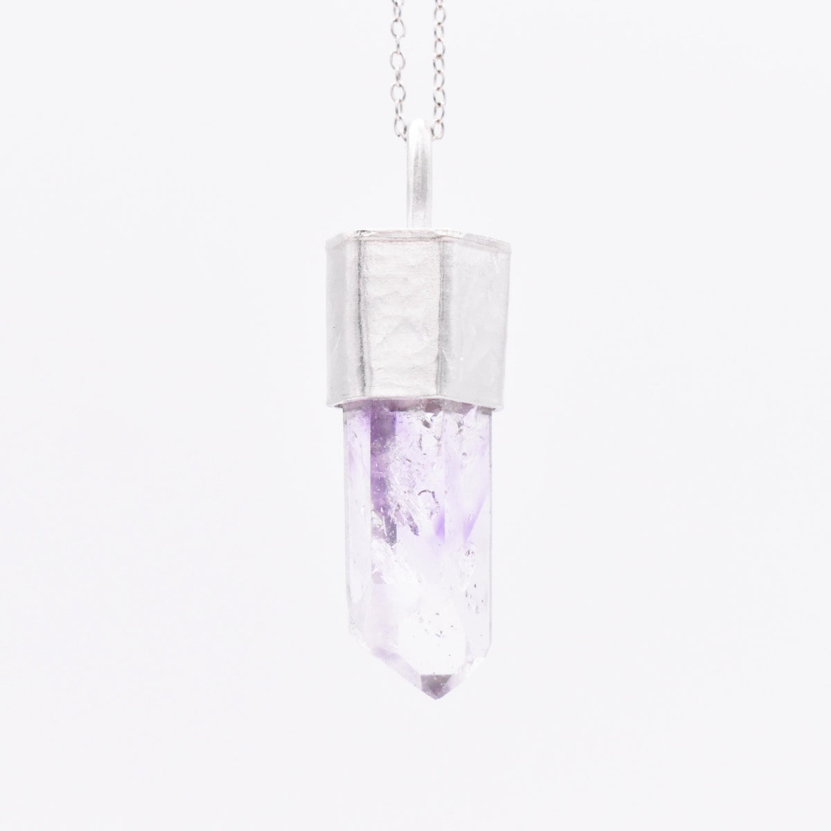 Handmade Brandberg Enhydro Quartz Silver Pendant