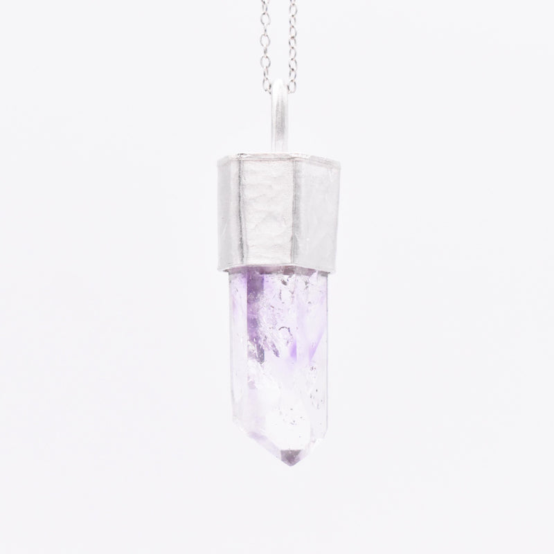 Handmade Brandberg Enhydro Quartz Silver Pendant