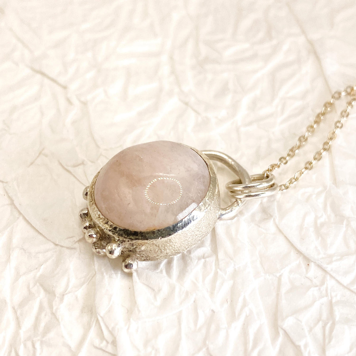 Morganite Silver Pendant