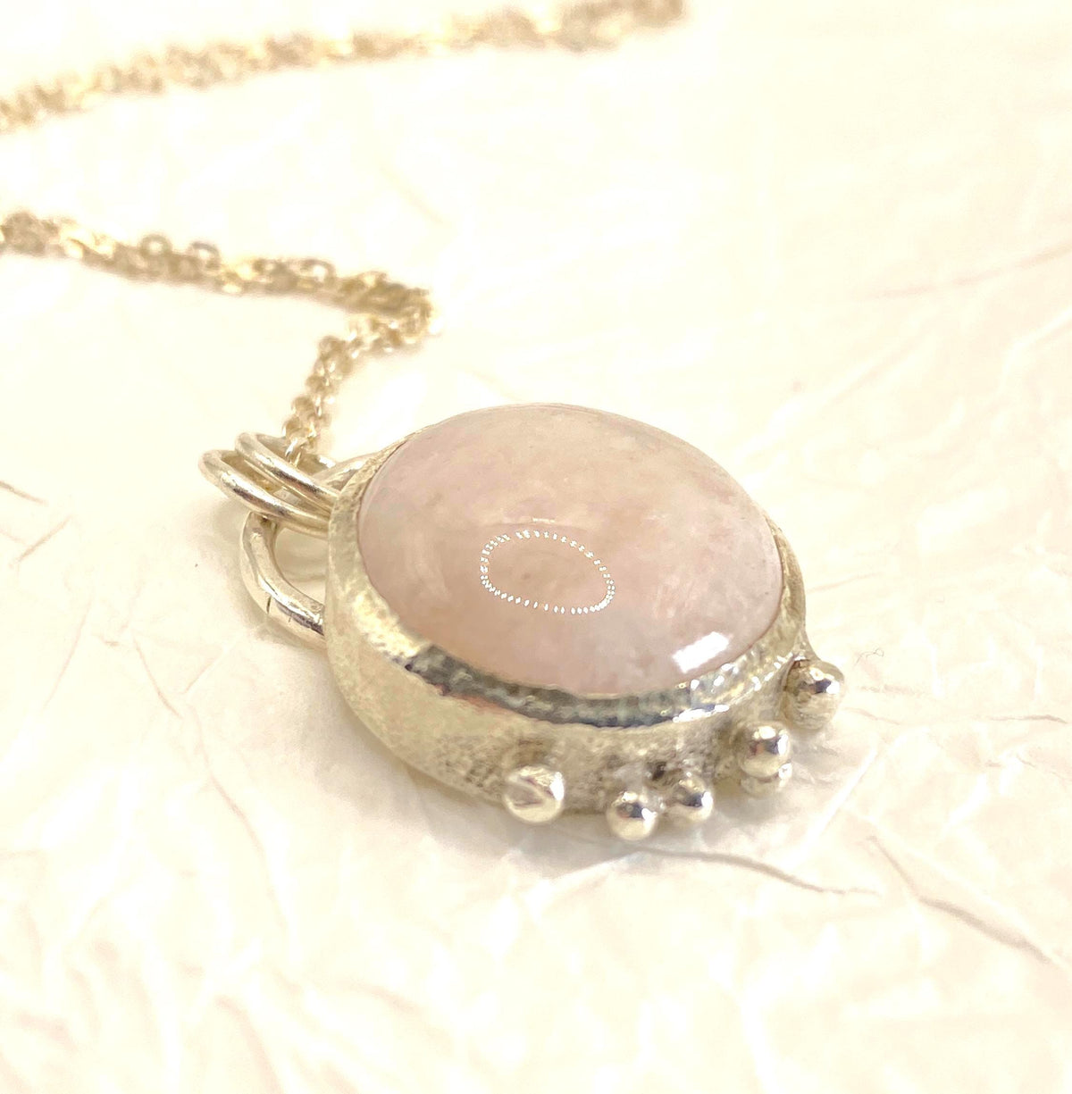 Morganite Silver Pendant