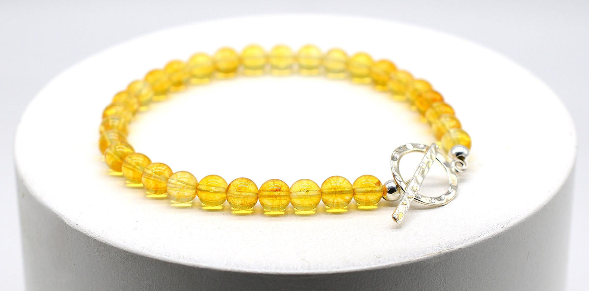 Citrine Bracelet with Handmade Silver Fastener