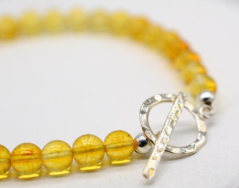 Citrine Bracelet with Handmade Silver Fastener