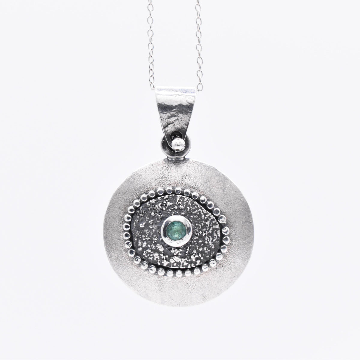 Handmade Sterling Silver Emerald Pendant
