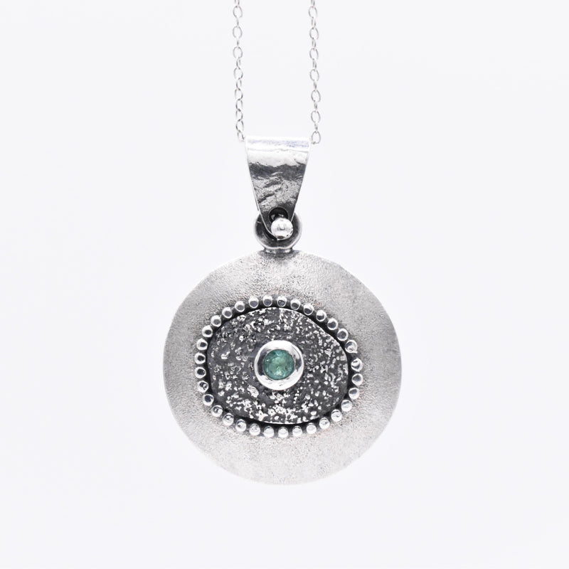 Handmade Sterling Silver Emerald Pendant