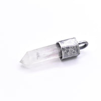 Handmade Brandberg Quartz Oxidised and Hammered Sterling Silver Pendant