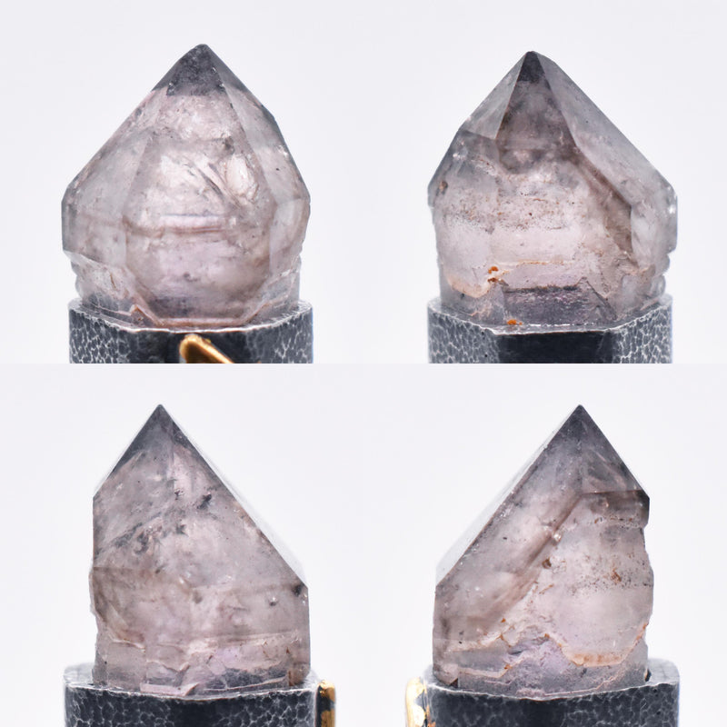 Handmade Brandberg Oxidised and Hammered Fine Silver and 24ct Gold Rune Pendant