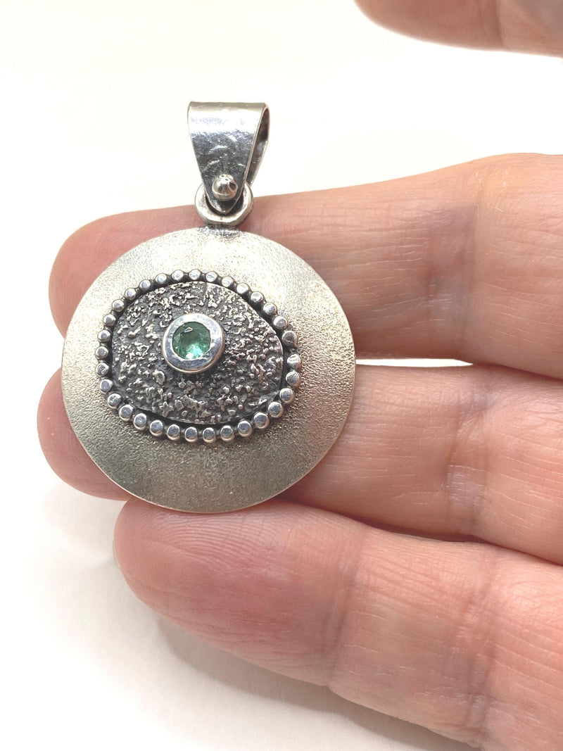 Handmade Sterling Silver Emerald Pendant