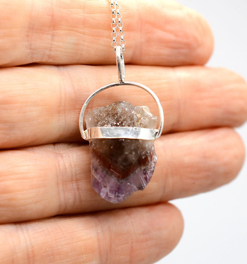 Raw Super 7 Silver Pendant