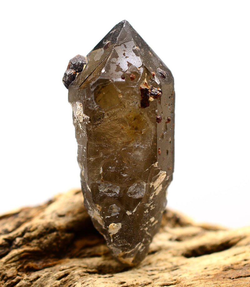 Spessartine Garnets on & IN Smoky Generator Quartz