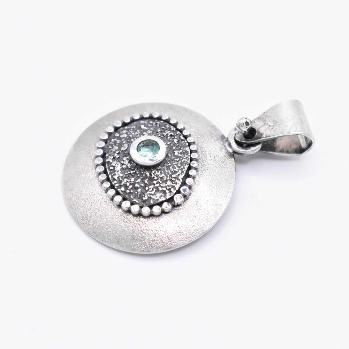 Handmade Sterling Silver Emerald Pendant