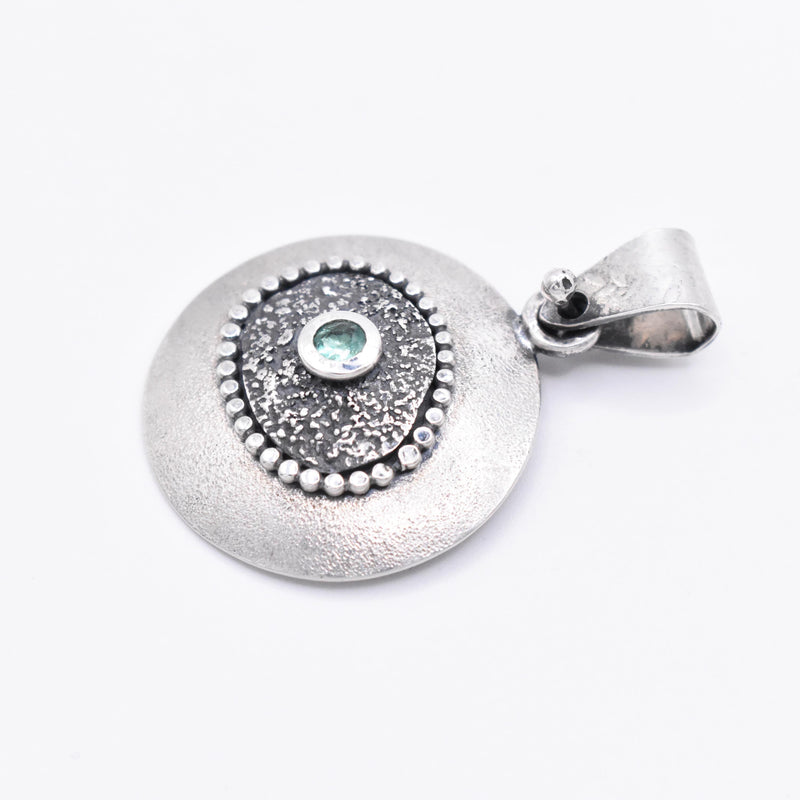 Handmade Sterling Silver Emerald Pendant