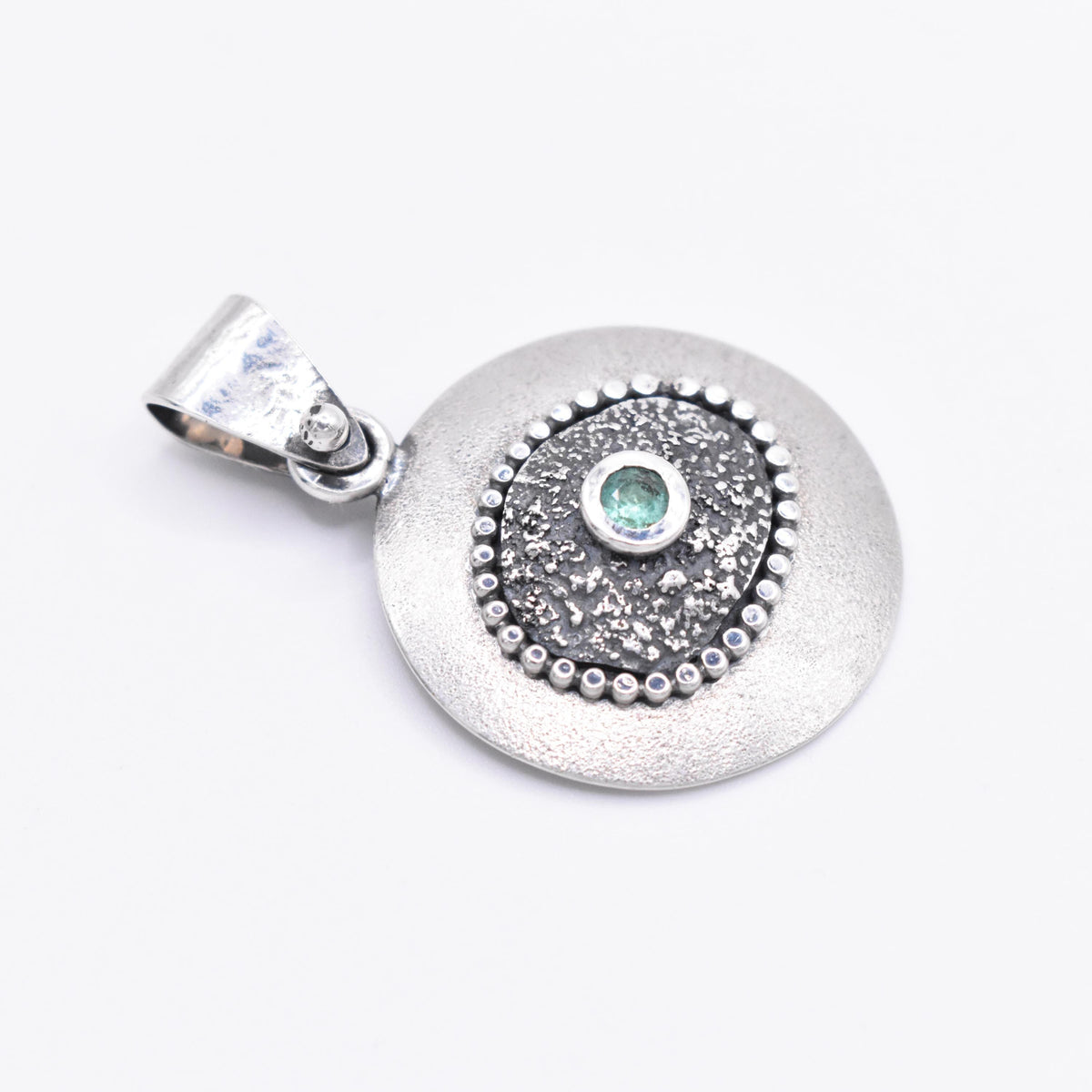Handmade Sterling Silver Emerald Pendant