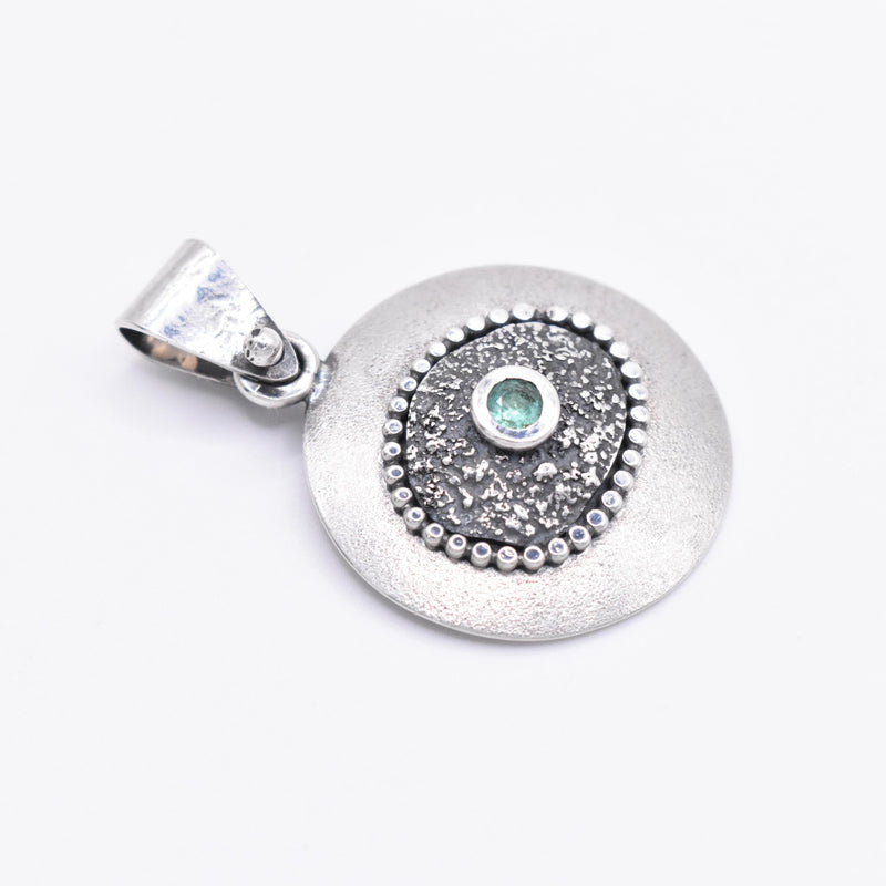 Handmade Sterling Silver Emerald Pendant