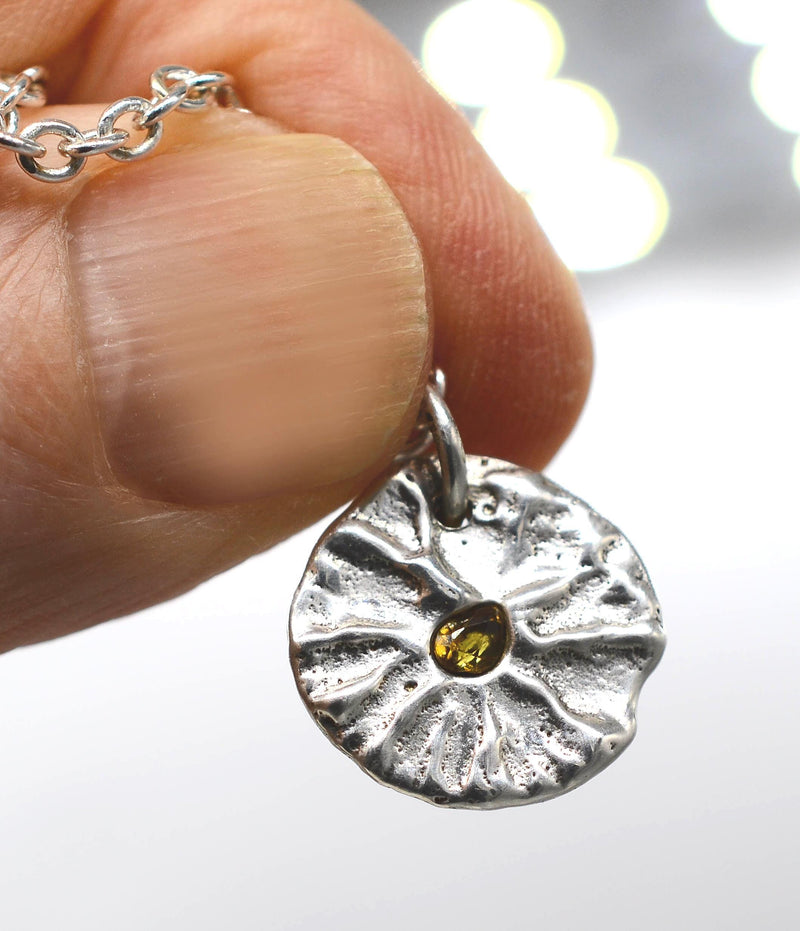 Yellow Sapphire Sterling Silver Handmade Gemstone Pendant