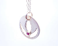 Ruby Lotus Pendant Handmade in Sterling Silver: Handmade Natural Gemstone Jewellery