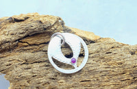 Ruby Lotus Pendant Handmade in Sterling Silver