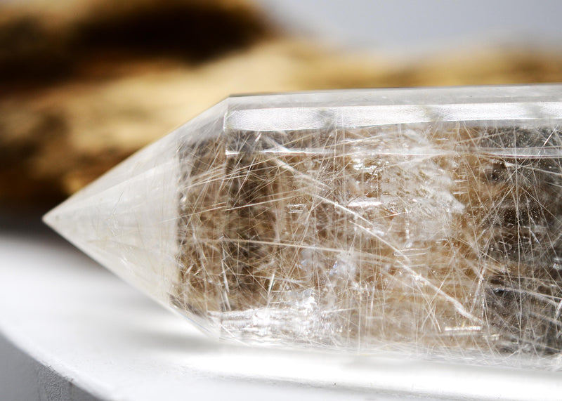 24 Sided Himalayan Rutilated Quartz Vogel Wand