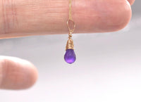 Amethyst Wire Wrapped Gold Necklace