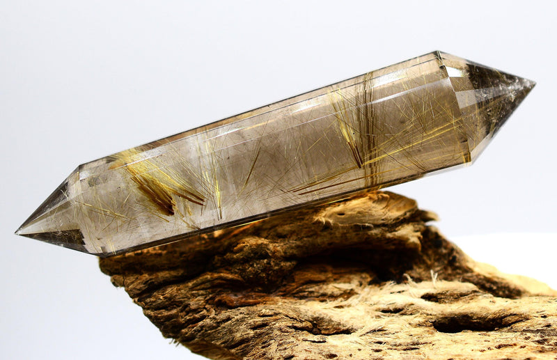 24 Sided Himalayan Rutilated Smoky Quartz Vogel Wand