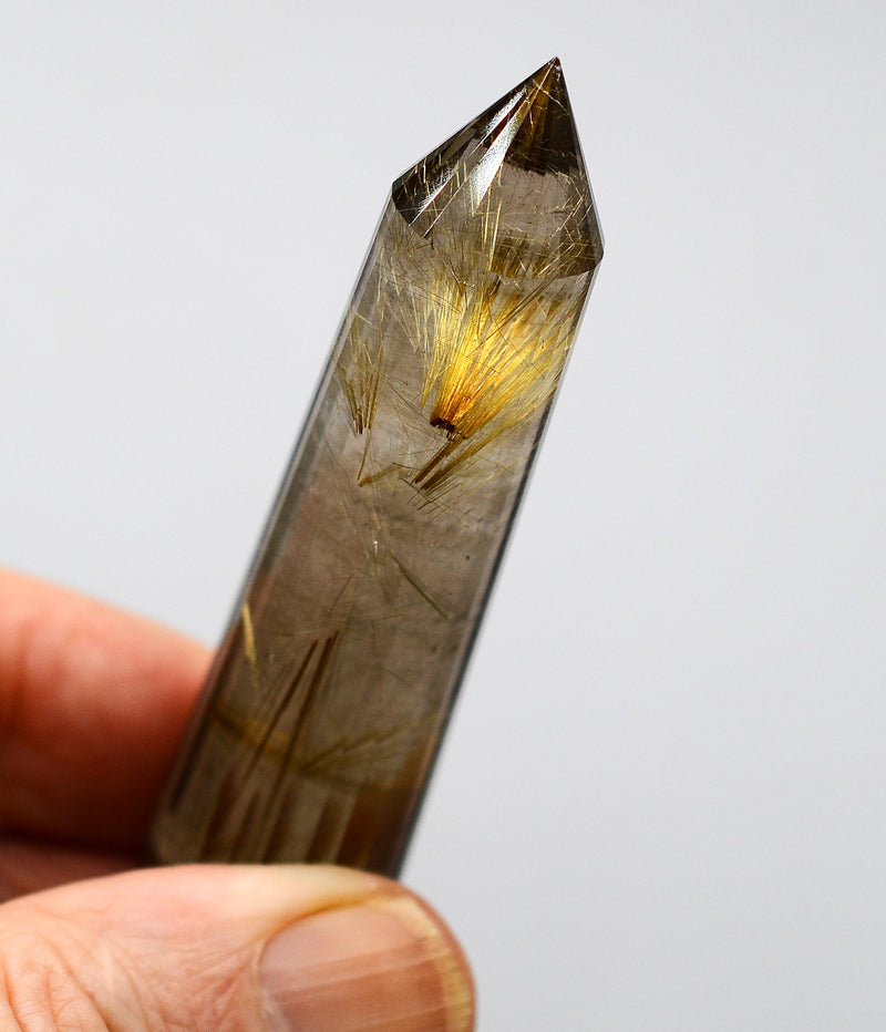 24 Sided Himalayan Rutilated Smoky Quartz Vogel Wand