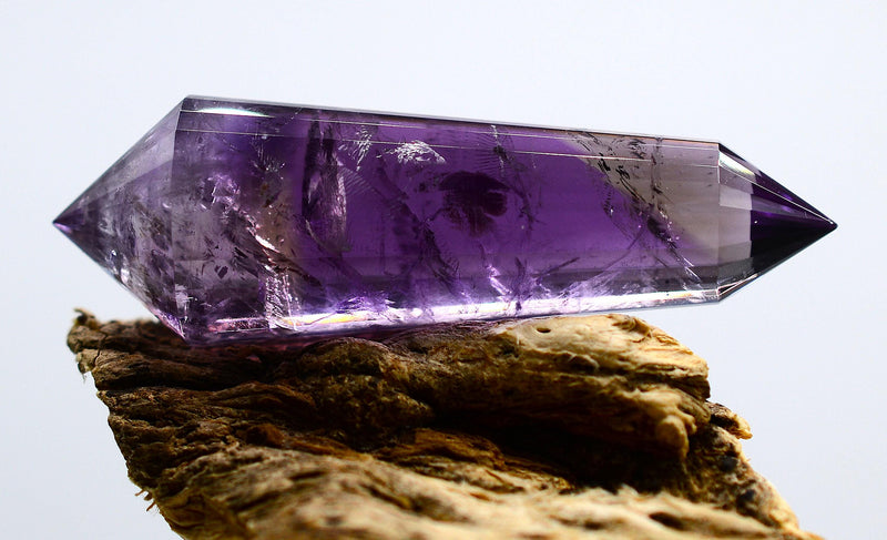 24-Sided Amethyst & Smoky Quartz Vogel Wand