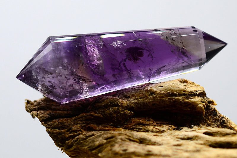 24-Sided Amethyst & Smoky Quartz Vogel Wand