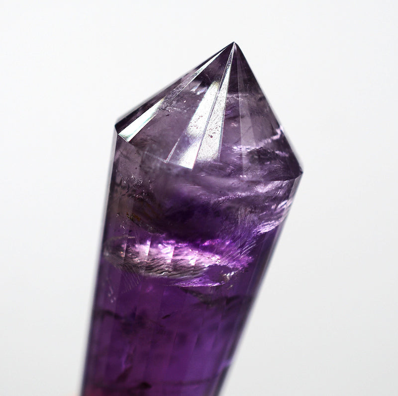 24-Sided Amethyst & Smoky Quartz Vogel Wand