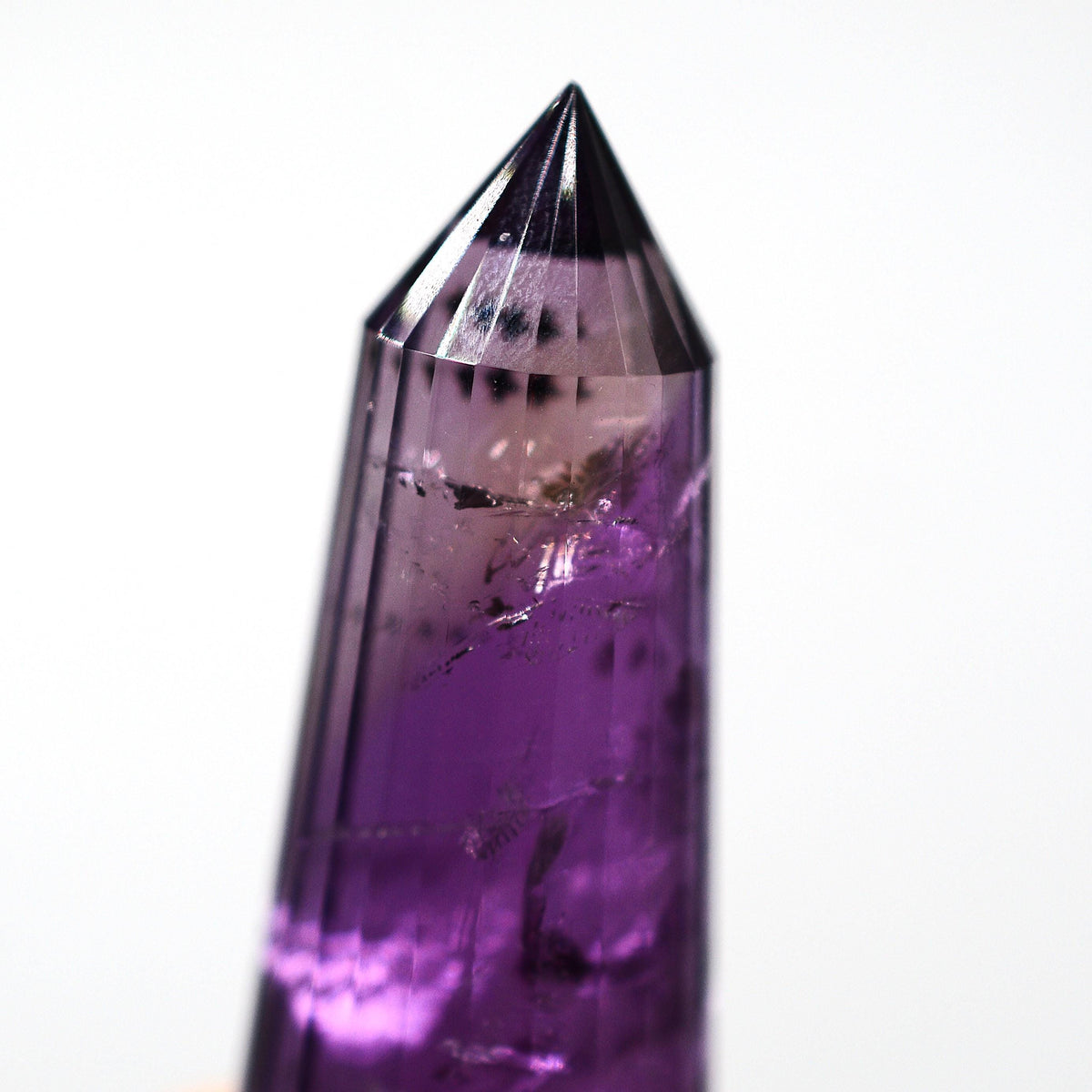 24-Sided Amethyst & Smoky Quartz Vogel Wand