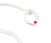 Red Coral Silver Pendant Necklace