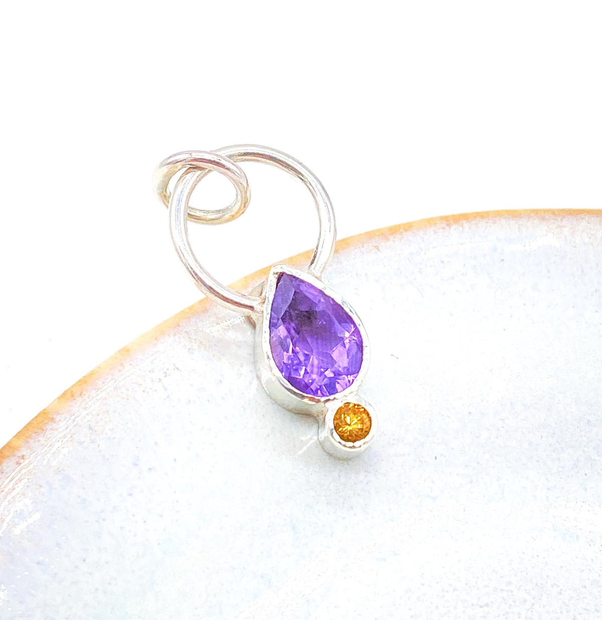 Amethyst and Yellow Sapphire Sterling Silver Pendant