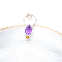 Amethyst and Yellow Sapphire Sterling Silver Pendant
