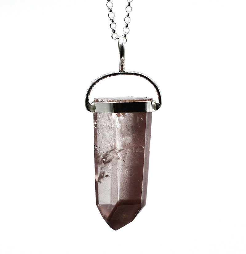 Lithium Quartz Phantom Silver Pendant