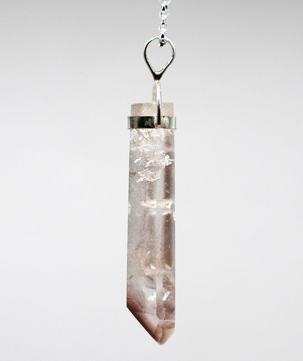 Lithium Quartz Phantom Silver Pendant