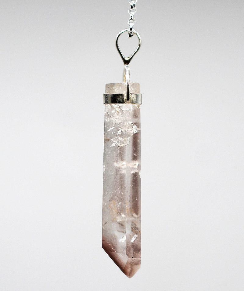 Lithium Quartz Phantom Silver Pendant