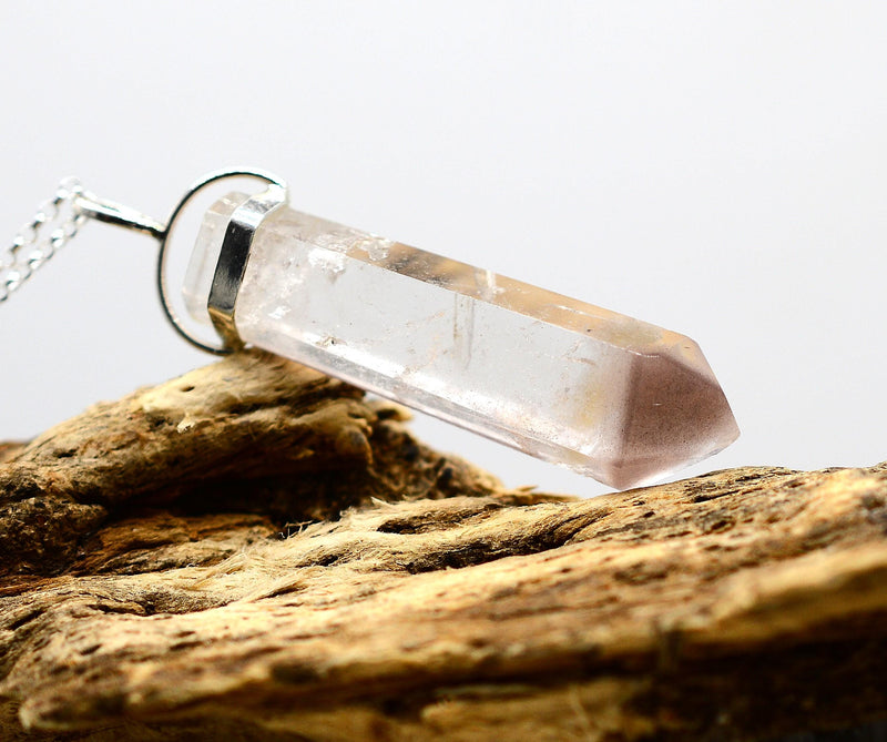 Lithium Quartz Phantom Silver Pendant