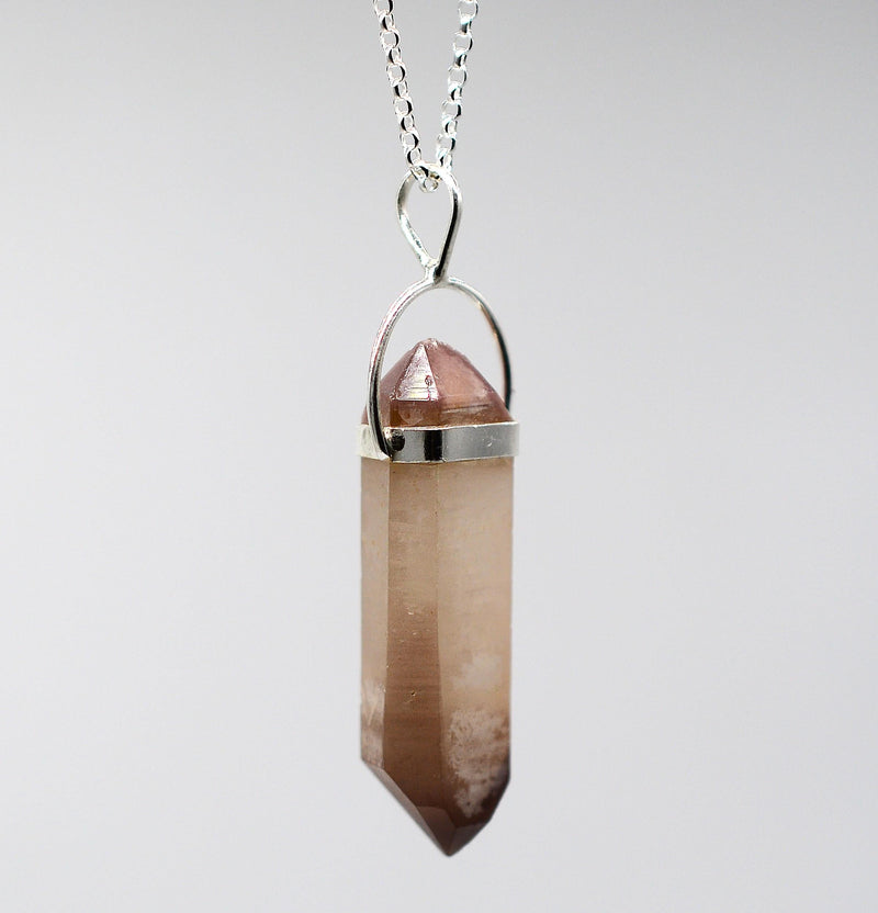 Lithium Quartz DT Phantom Silver Pendant