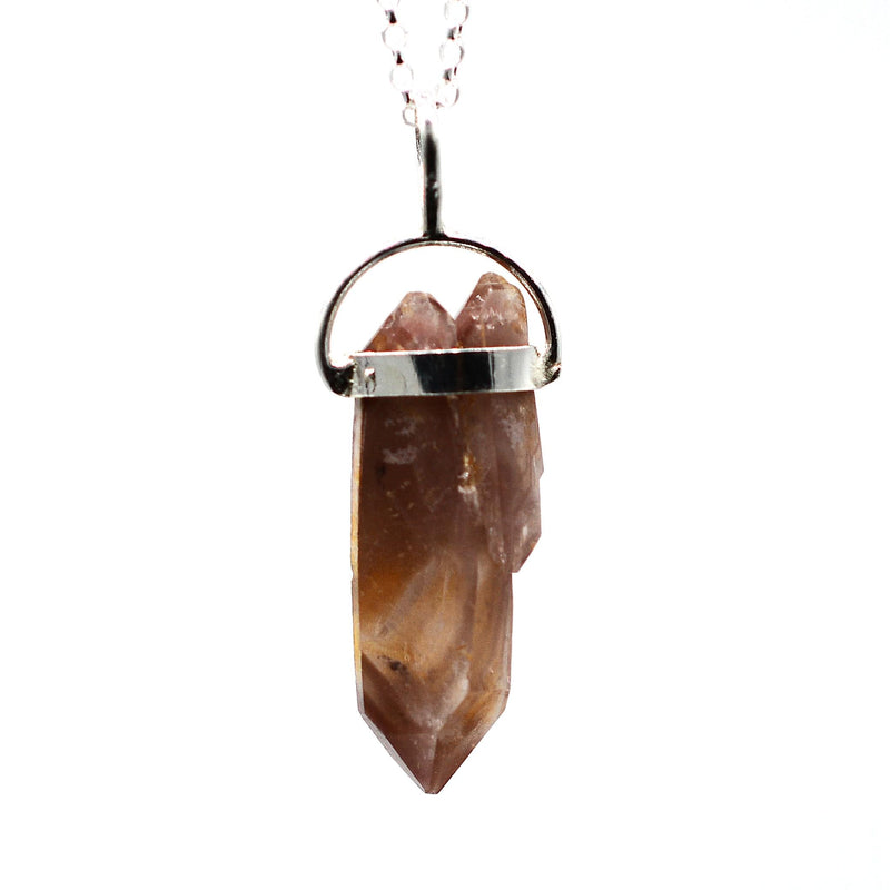 Lithium Quartz DT Phantom Silver Pendant