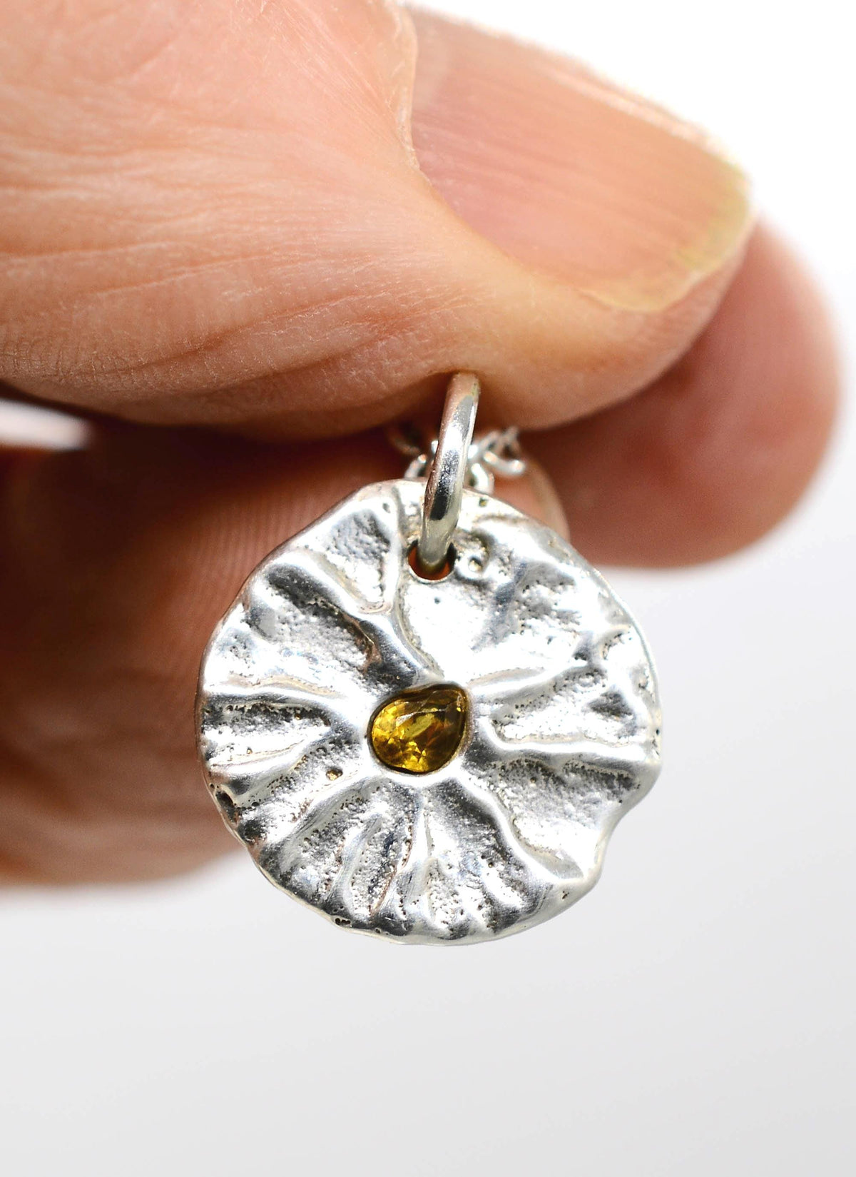 Yellow Sapphire Sterling Silver Handmade Gemstone Pendant