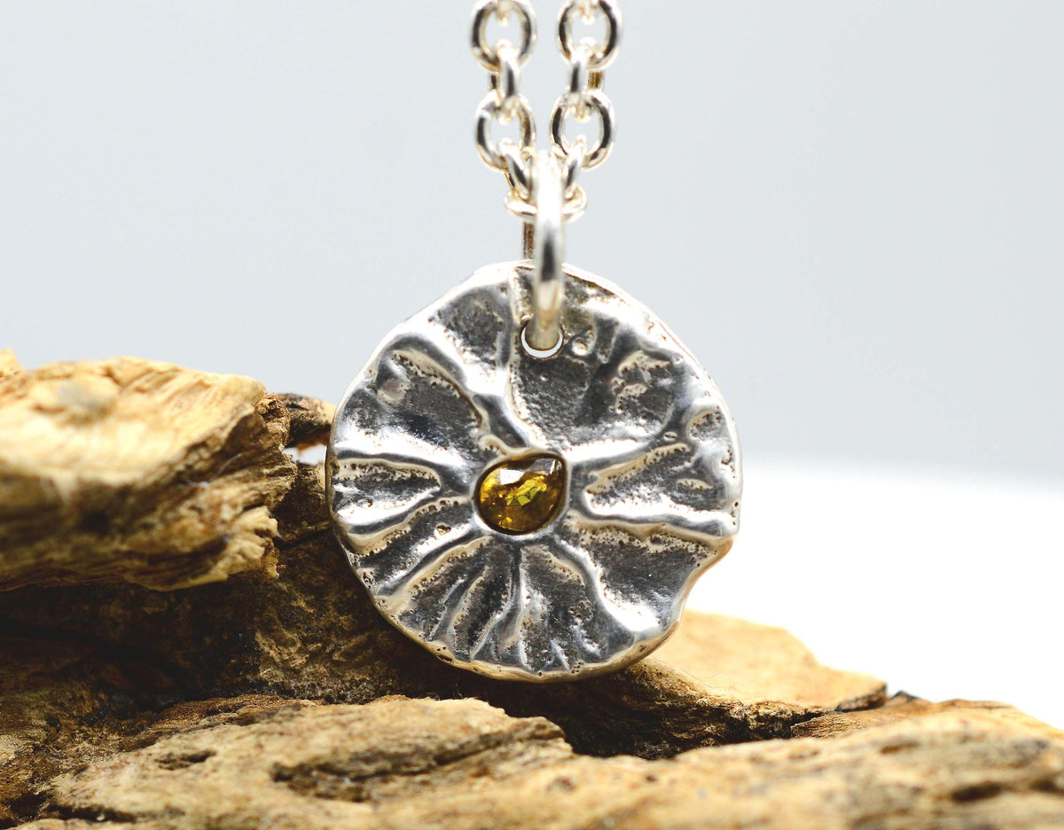 Yellow Sapphire Sterling Silver Handmade Gemstone Pendant
